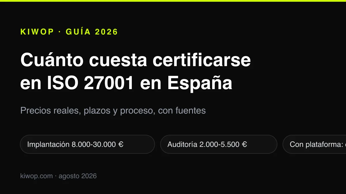 Cuánto cuesta certificarse en ISO 27001 en España (2026): precios reales, plazos y proceso