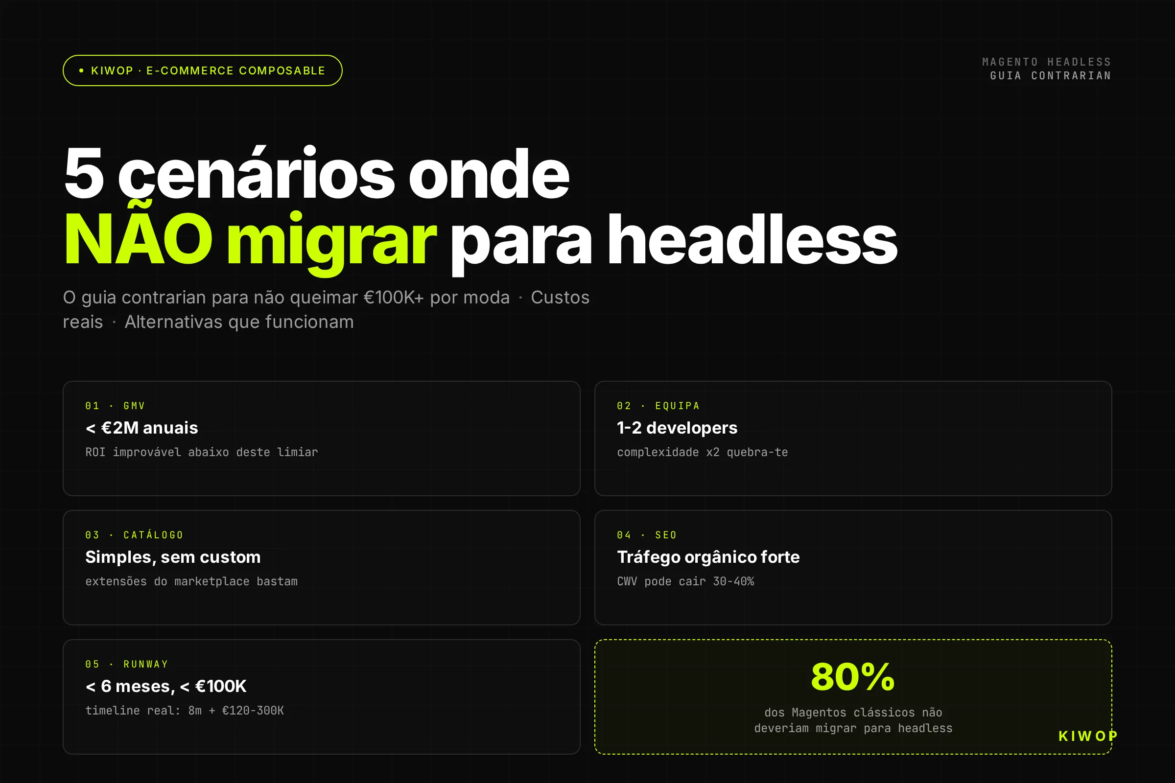 Magento Headless — quando não migrar