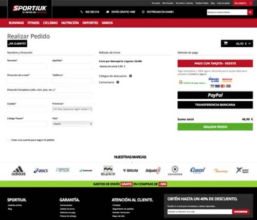 Checkout Sportiuk web