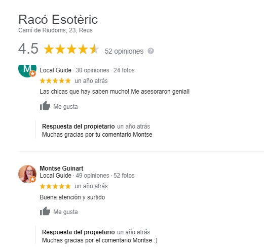 ressenyes a google my business raco esoteric