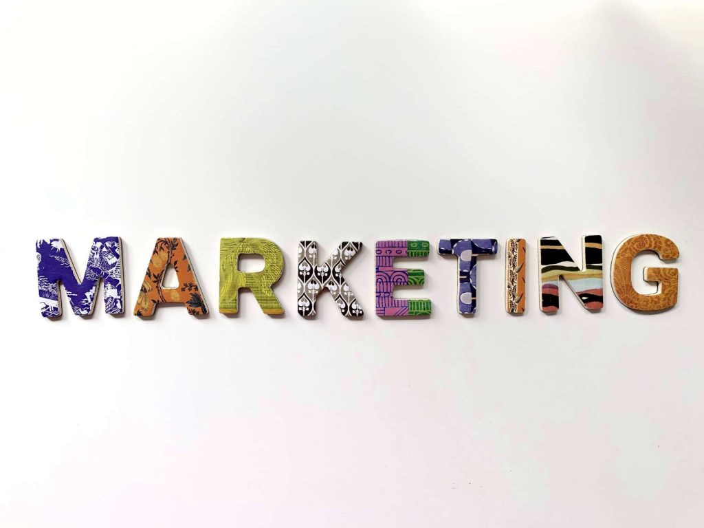 Creativity with the word marketing