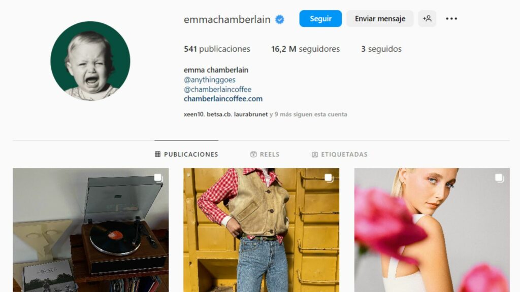 Instagram influencer emmachamberlain