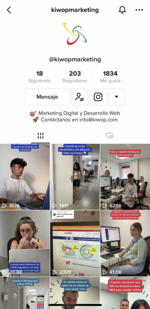 TikTok es una herramienta estrella para empresas como Kiwop.