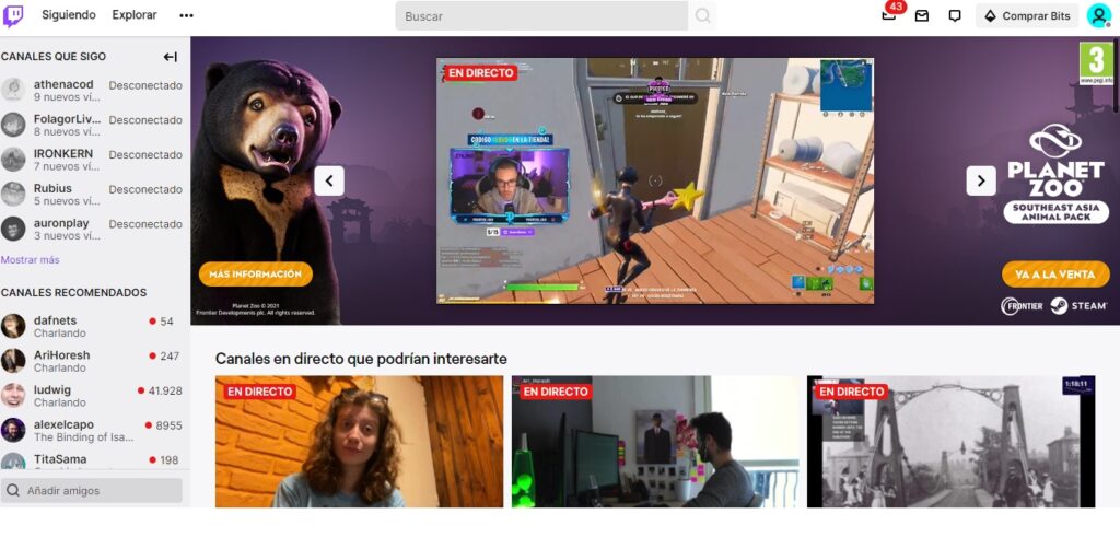 Home de Twitch