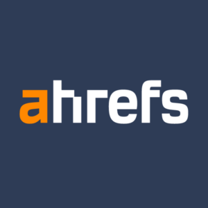 Ahrefs logo, SEO positioning tool.