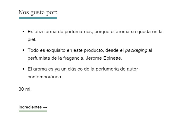 Comenta tus características y detalla tus beneficios