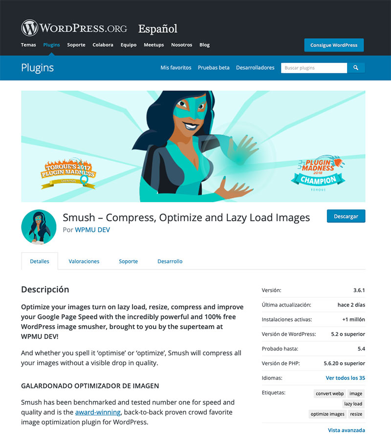 Compressing images helps upload PageSpeed Insights note
