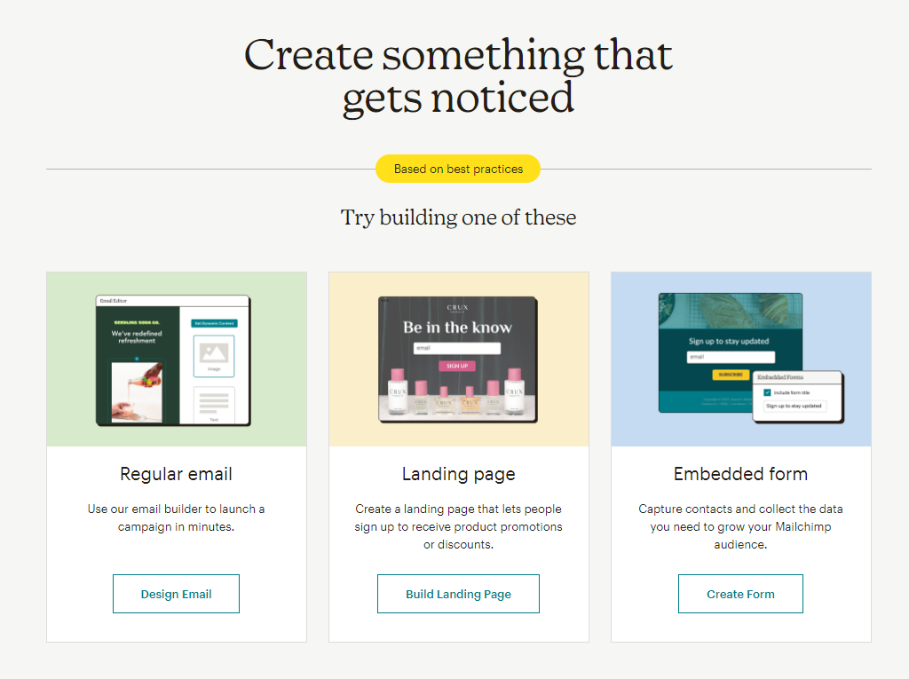 Crear campañas mailchimp