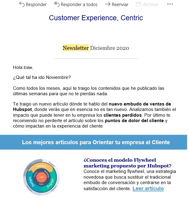 ejemplo de newsletter