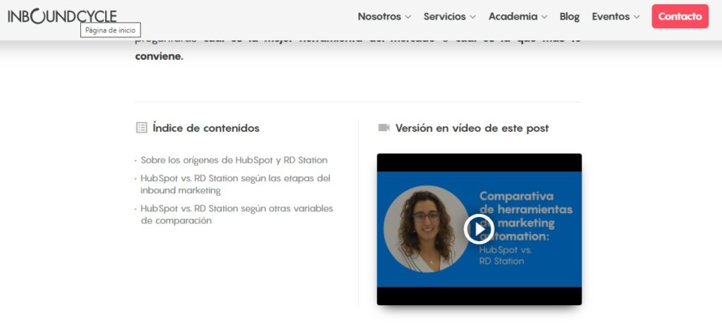 Ejemplo de blog con vídeo.