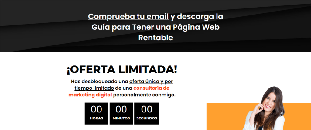 Ejemplo de tripwire en email marketing