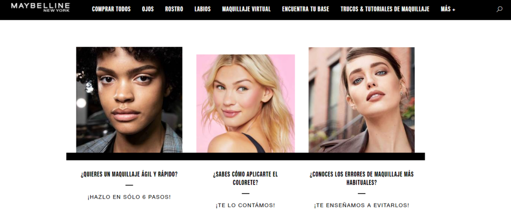Ejemplo content marketing Maybelline