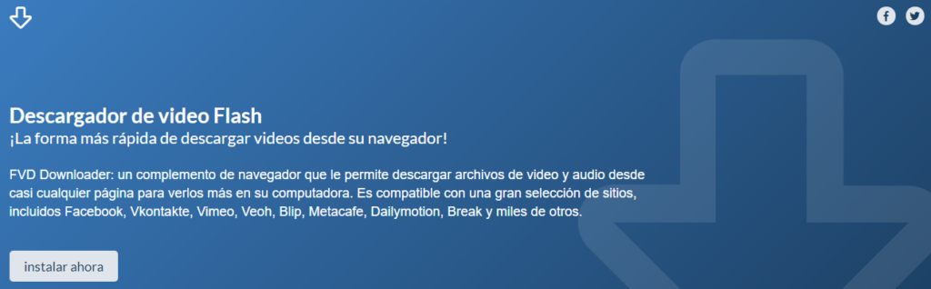 Extensión Flash Video Downloader