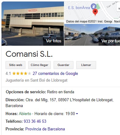 google tab my business of comansi