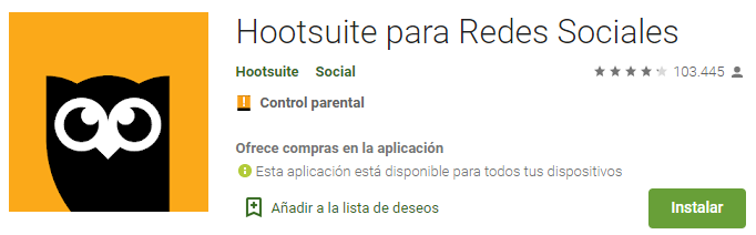 Hootsuite version movil para marketing digital