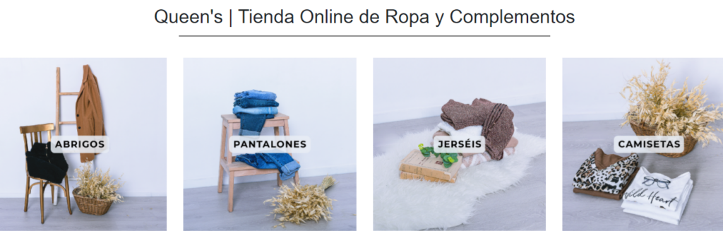 Ejemplo de Queen's, una tienda online, para dejar constancia de que es el B2C.