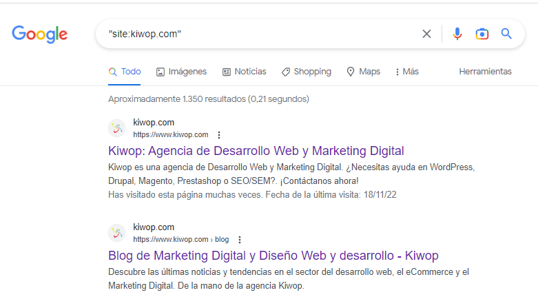 Indexación en buscadores de Kiwop