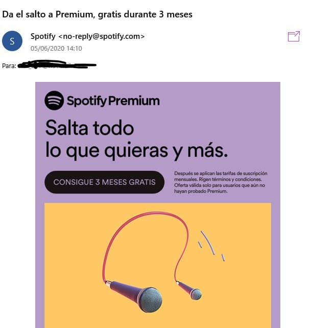 spotify és un clar exemple de upselling