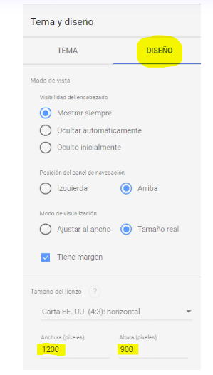 Tema y diseño de Google Data Studio