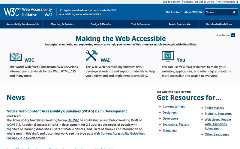 W3C Web Accessibility Initiative