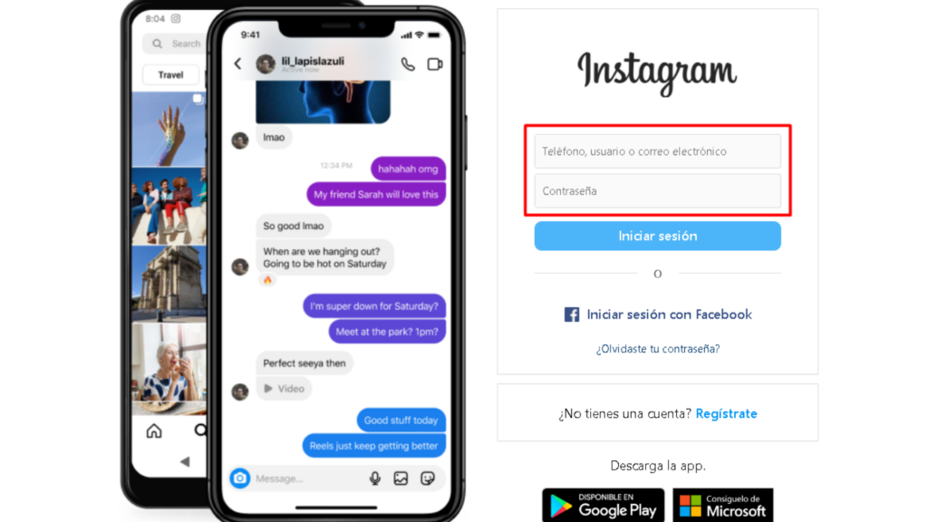 Inicio de sesión de Instagram