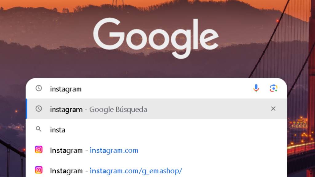 Búsqueda en Google de Instagram