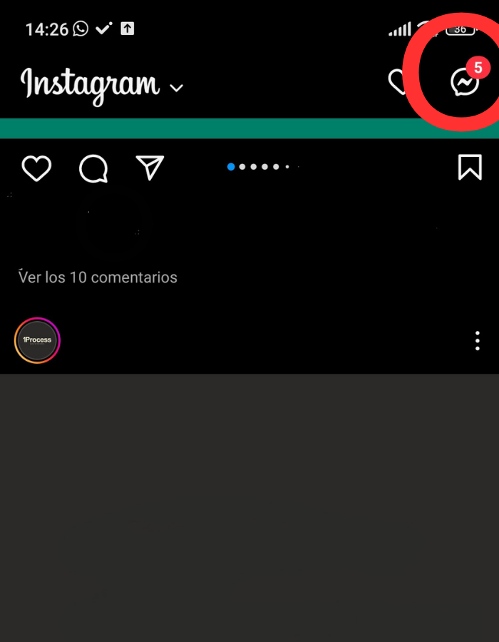 Icono de mensajes de Instagram