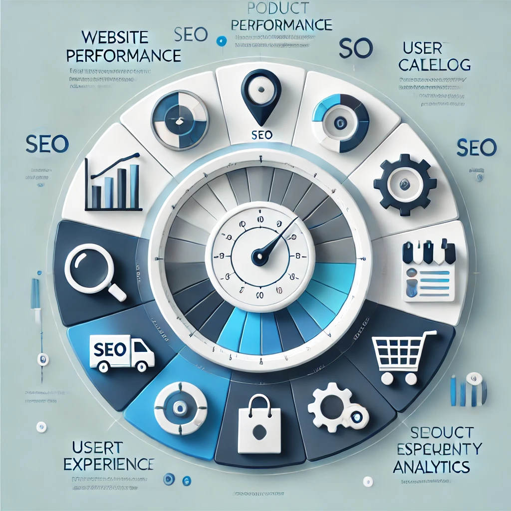 gráfico mostrando las áreas clave de una auditoría ecommerce