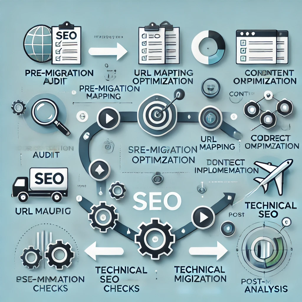 flujo de optimización SEO durante una migración