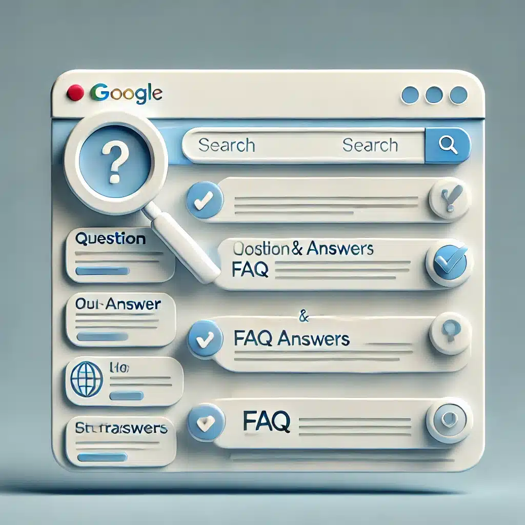 Ejemplo visual de FAQ bien estructurado que aparece como rich snippet en Google